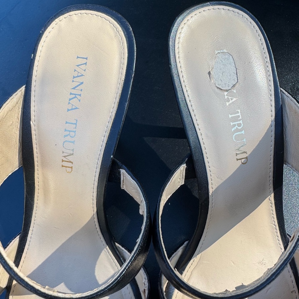 Ivanka Trump Black 3.5 inch Heeled Sandals size 6 - Picture 11 of 13